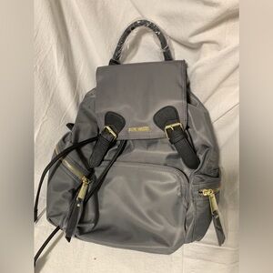 NWT Steve Madden Bsolly Gray Drawing Nylon Backpack Travel Bag